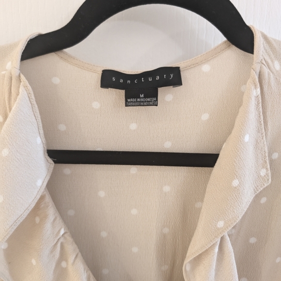 Sanctuary Heart Throb Polka Dot Faux Wrap Dress Women's Ruffle Lined - Picture 6 of 6